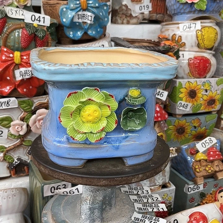 紫砂花盆粗陶材质多肉花盆