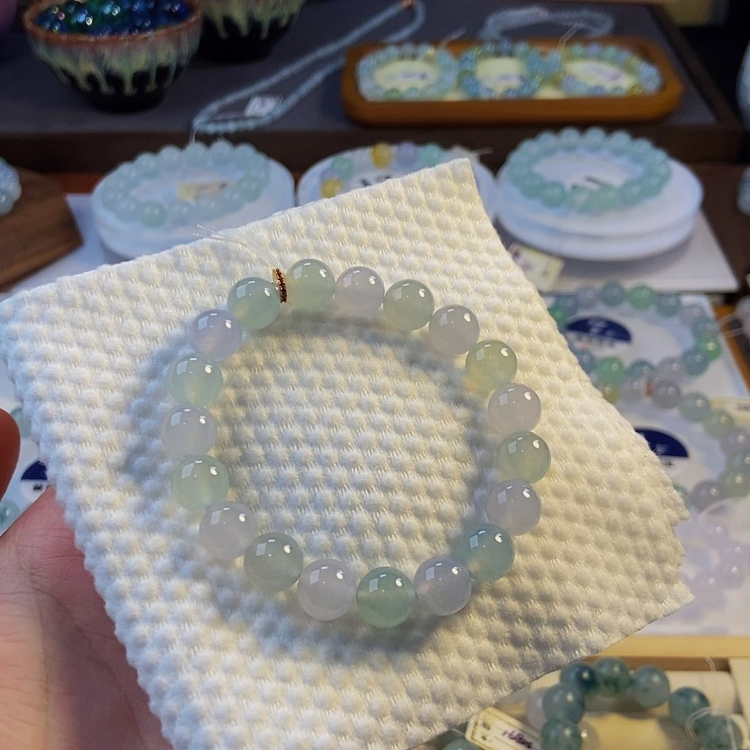 定制翡翠未镶嵌翡翠手串卡9.8