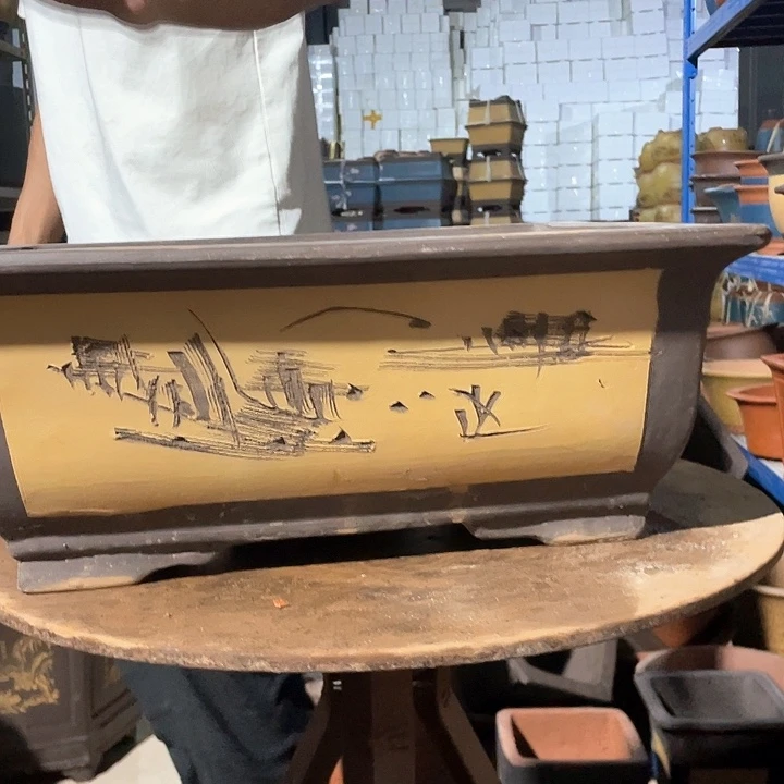 40黄色马槽花盆花盆