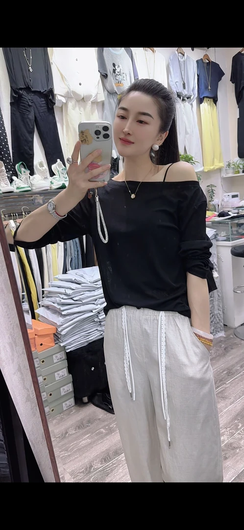 利姐家 一字领长袖防晒T恤(自留款）