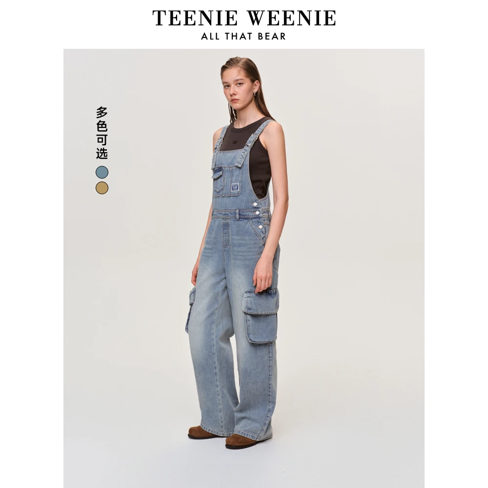 *TeenieWeenie小熊25春季新款休闲户外工装背带牛仔裤TTTJ256316N