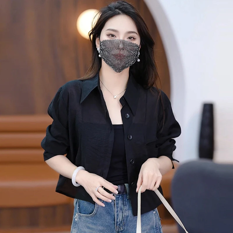 时髦气质衬衫女款薄款2025夏季新款设计感通勤简约显白长袖上衣女