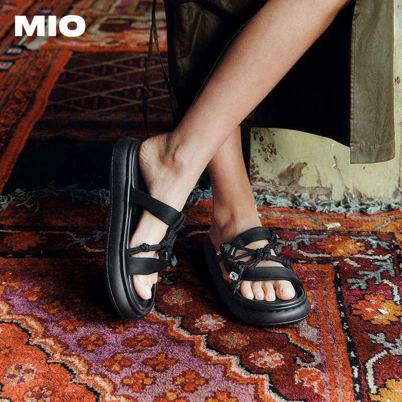 MIO米奥2025新款玫瑰花 一字拖 舒适高级感厚底凉拖M253131424