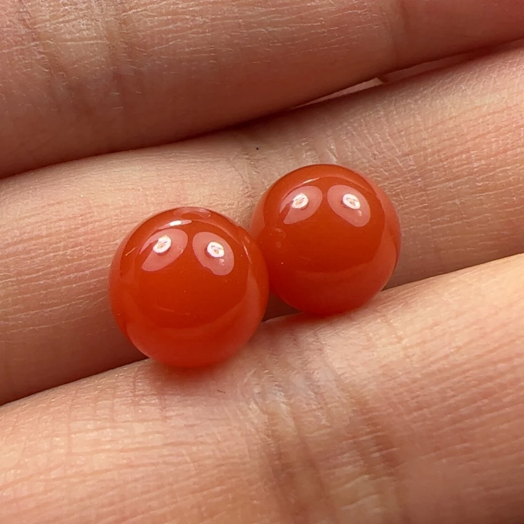 未镶嵌8+对珠南红玛瑙