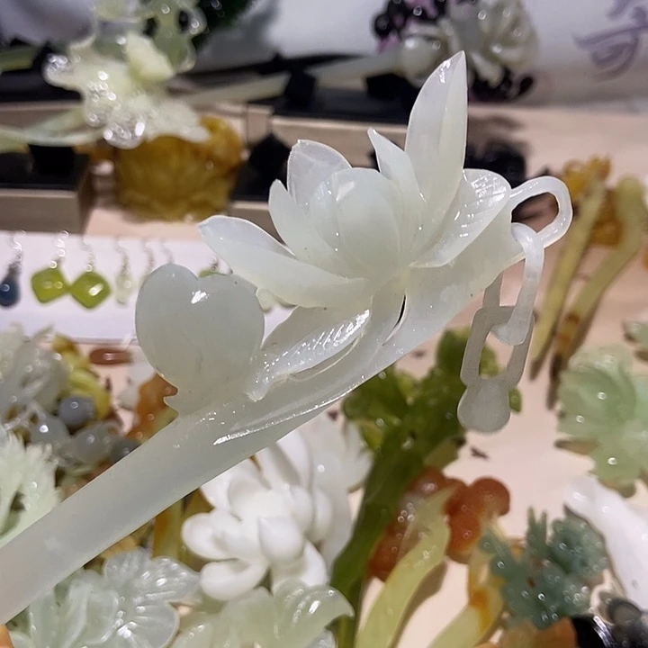 岫玉未镶嵌发簪岫玉好*