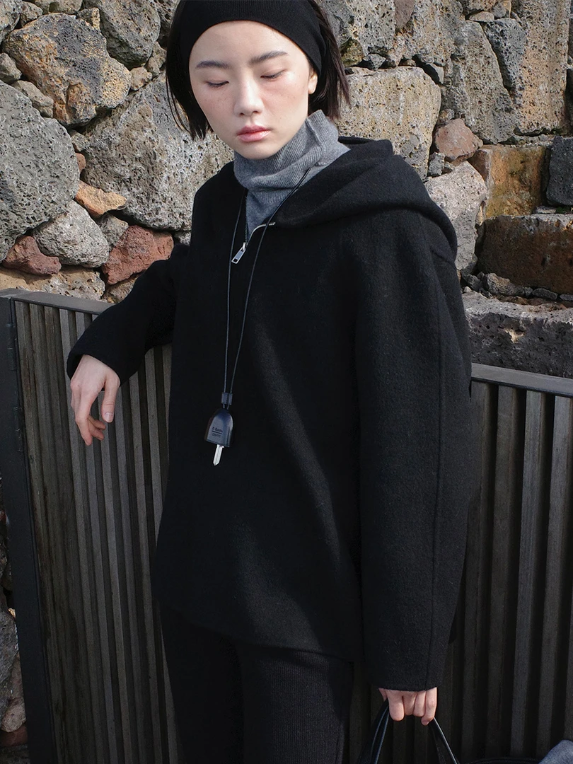 【素简】cleanfit冬呢子小个子大衣保暖亲肤羊毛卫衣05535