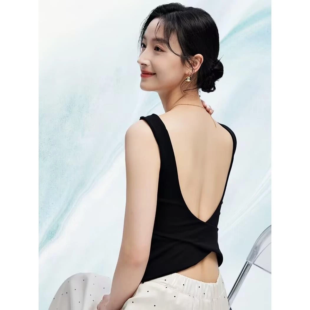 W三伏天晒背专用衣上衣晒太阳的背心晒后背服带胸垫衣服女士晒背