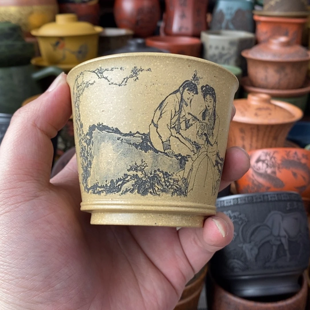 紫砂杯子宜兴全手工紫砂杯