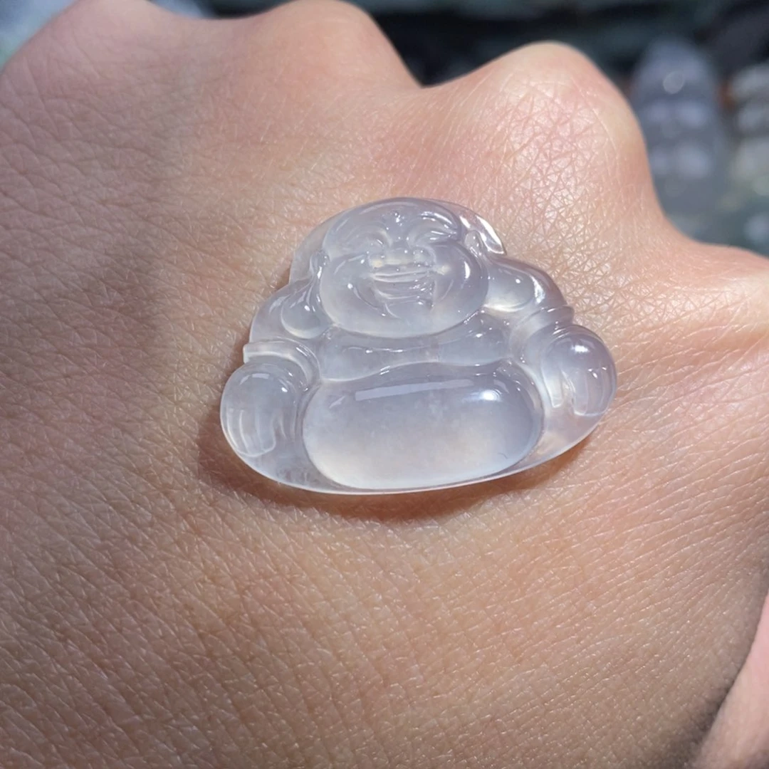 翡翠颈饰未镶嵌天然缅甸翡翠a货佛公