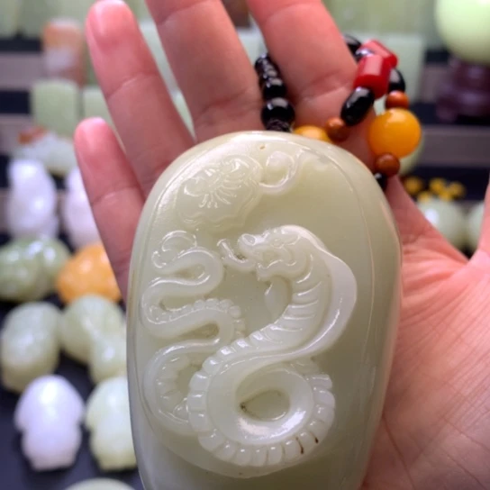 石材方解石手把件