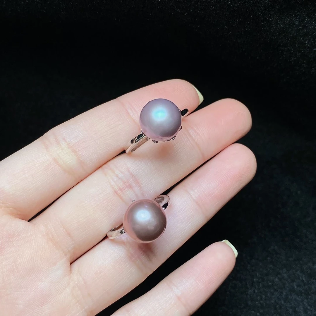 【云上叙】11  V10016-S925银珍珠戒指-多样性发一件-10mm（东哥）