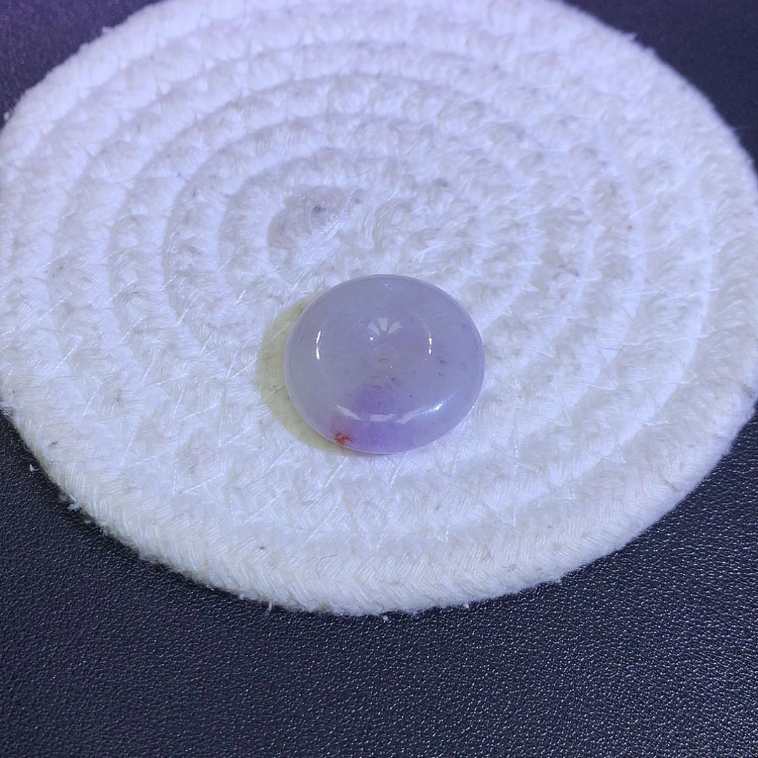 散珠翡翠天然缅甸翡翠平安扣卡25.4厚7.1冰紫