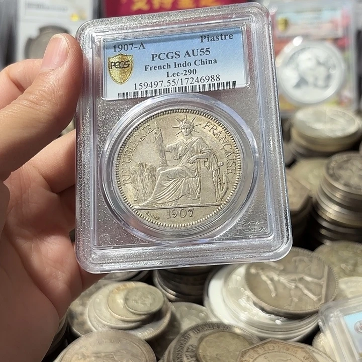 快***猪银Ag900AU55坐洋壹圆银币