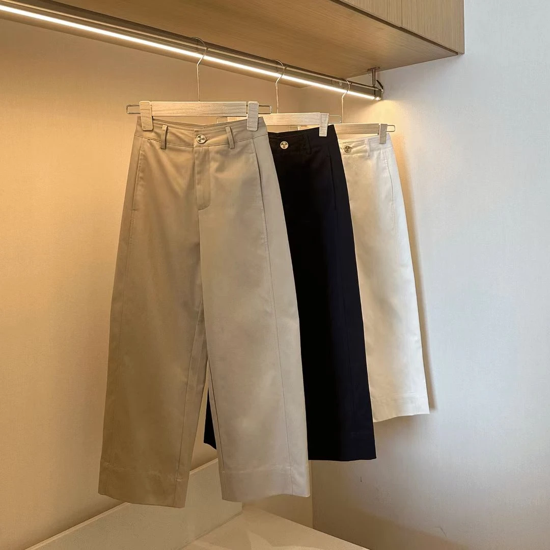 2025新款高腰韩版纯色微气质休闲弹力裤阔腿裤直筒百搭西装裤