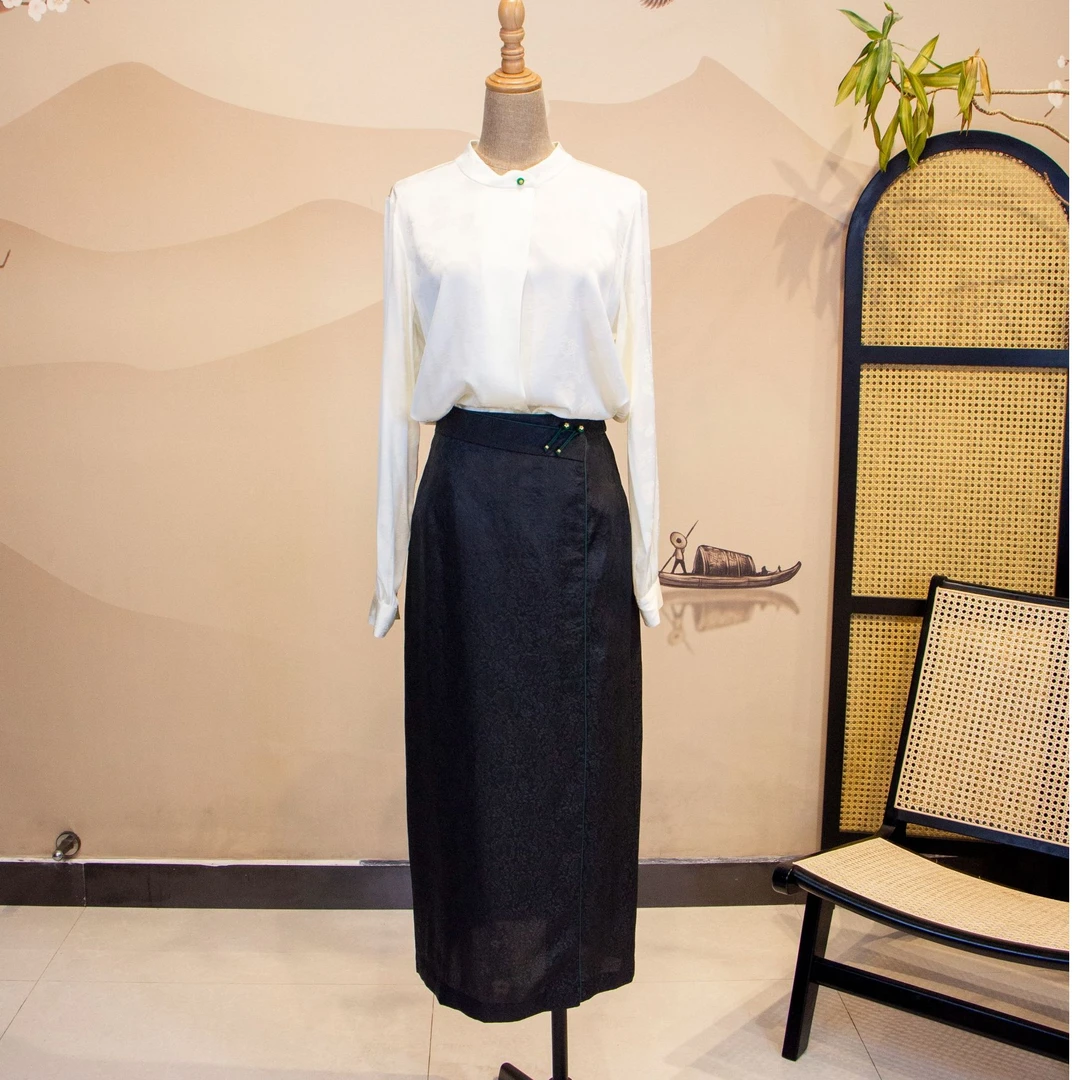 藤立新中式香云纱半裙