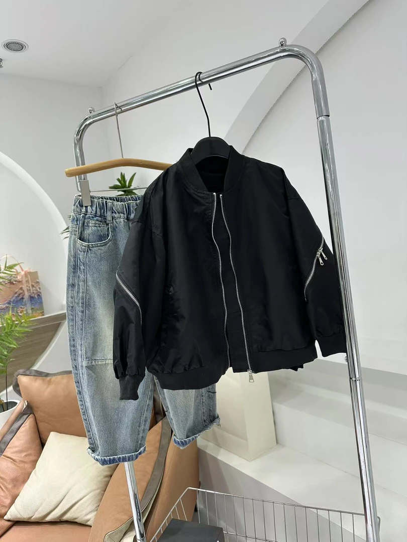 春秋夹克春款休闲风童装男B类春季大童棒球领常规