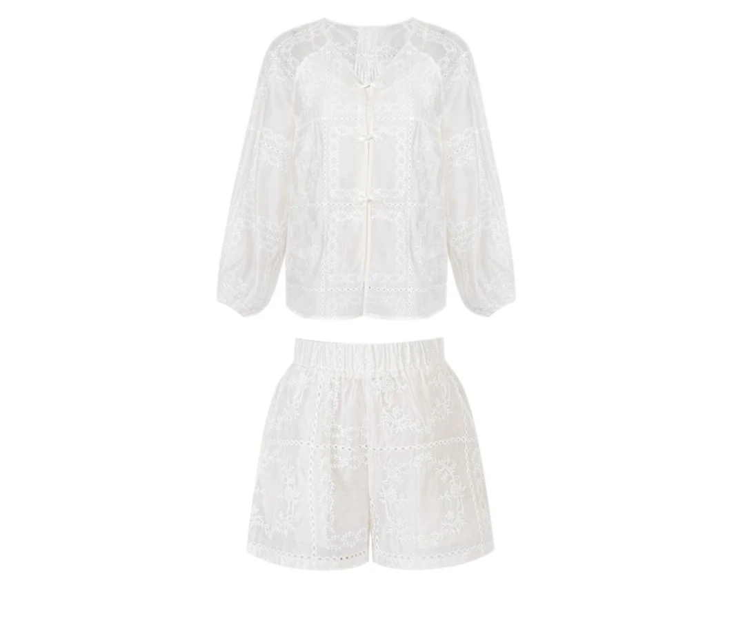 高品质-24510夏季新中式套装时尚休闲短裤套装轻奢