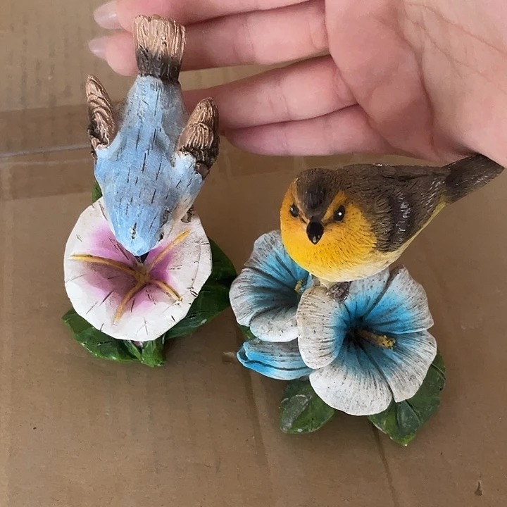 样品样品样品花朵鸟一对