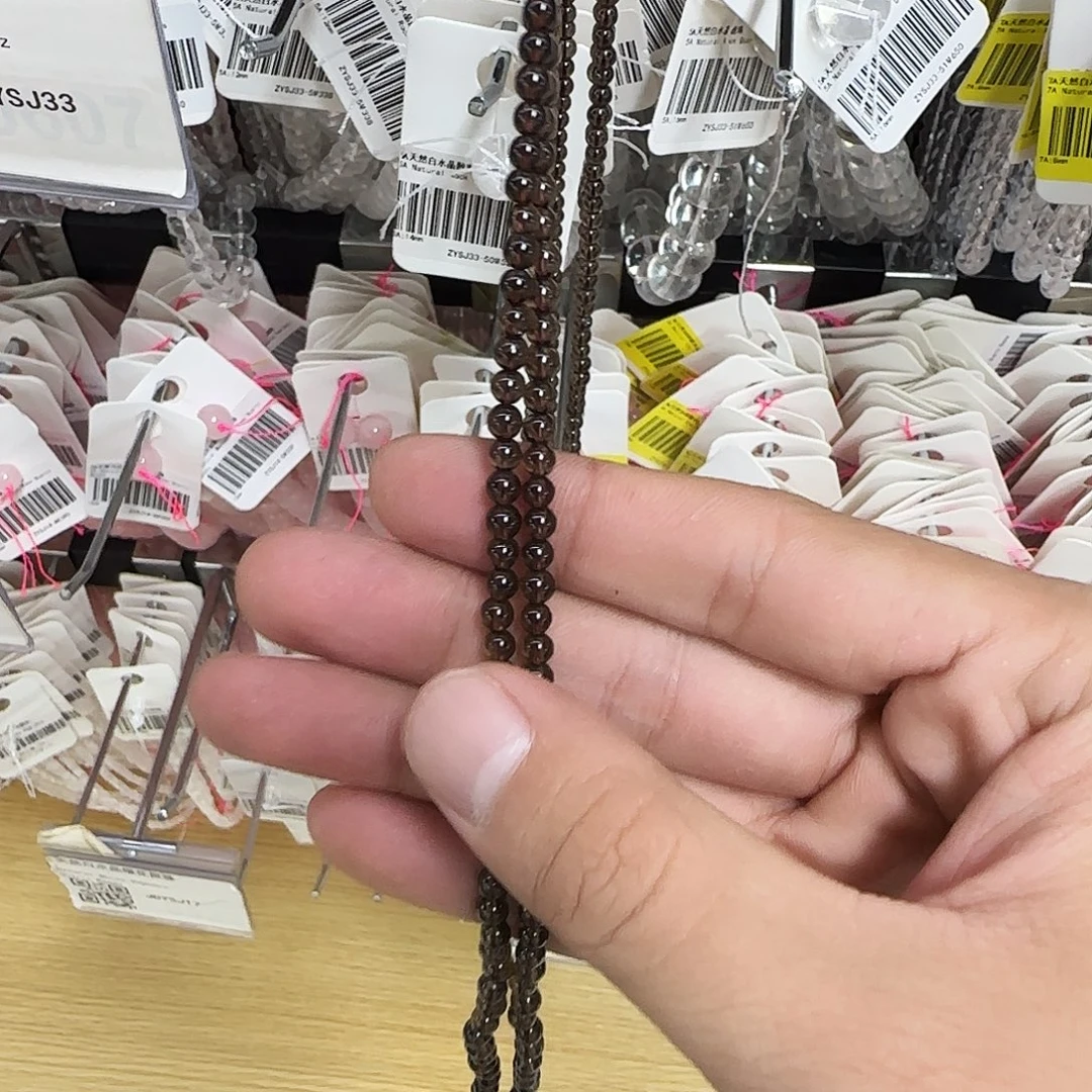 水晶手链未镶嵌卡4双圈茶晶
