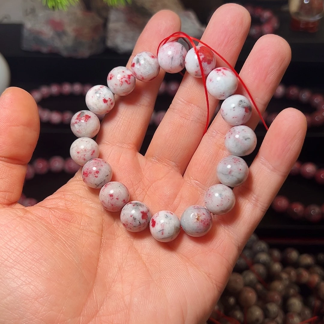 ꪋ***佰天然辰砂原石玉化手串