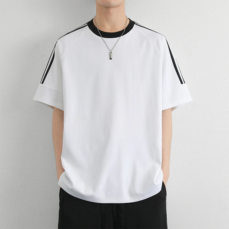 短袖t恤男夏季男生2025新款纯棉宽松重磅男款上衣夏装凉感半袖T衫