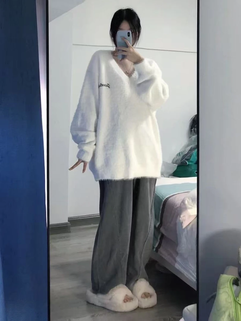 001-015编码合集厚款慵懒风宽松毛衣外套休闲百搭连帽女士气质