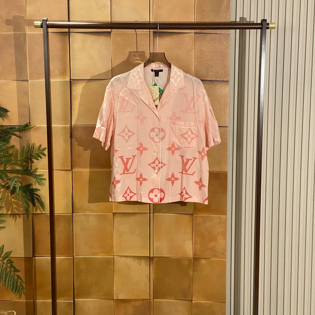 99新 LouisVuitton/路易威登 渐变老花满印真丝衬衫/42码/27292