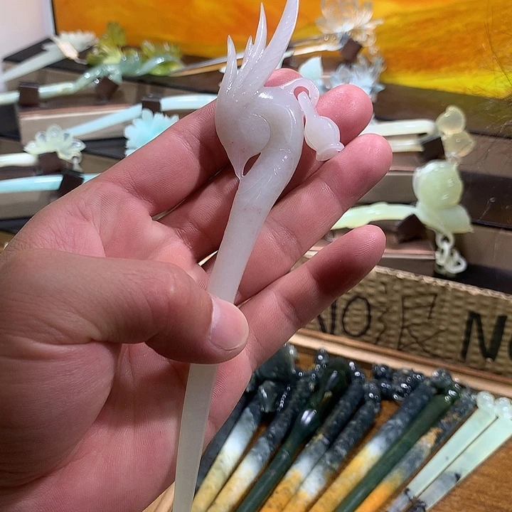 蛇纹石玉合金发饰