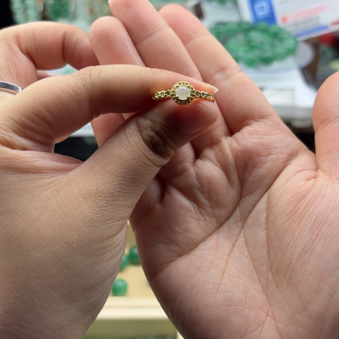翡翠合金戒指翡翠活口戒指