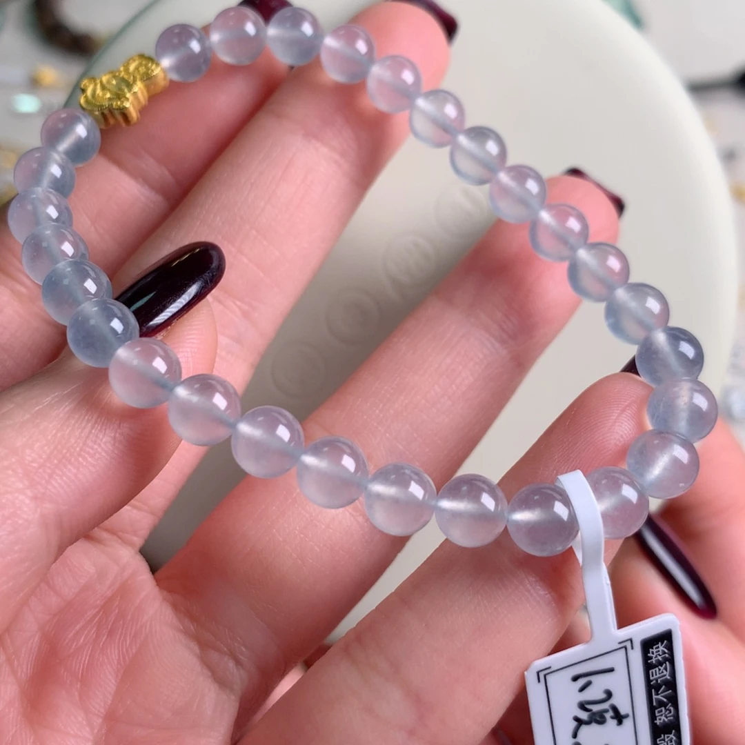 足金镶嵌手链翡翠手串