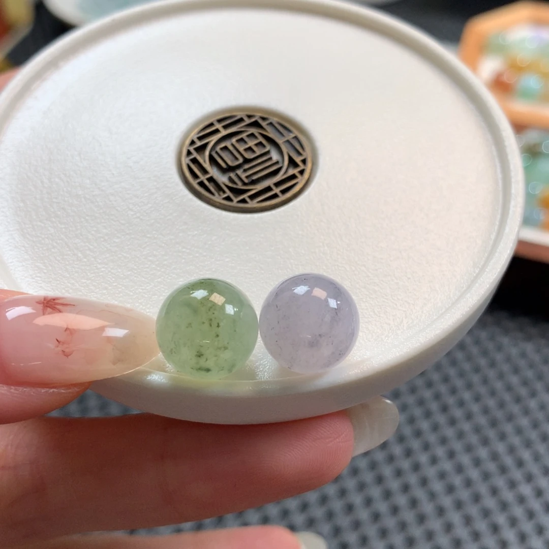 未镶嵌定制翡翠卡12特色圆珠一组