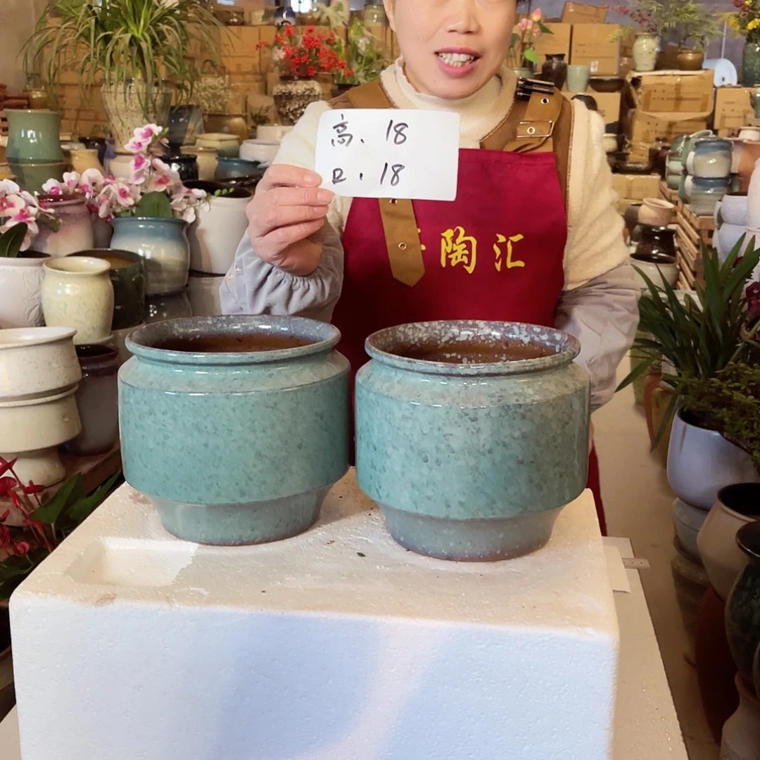 紫砂花盆高度18口径18