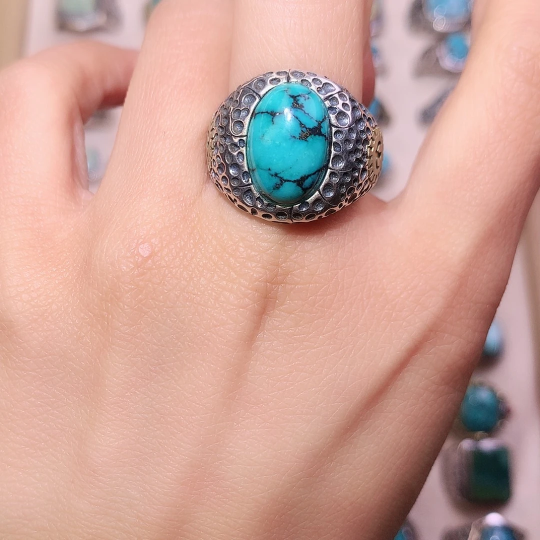 绿松石银S925镶嵌挂件