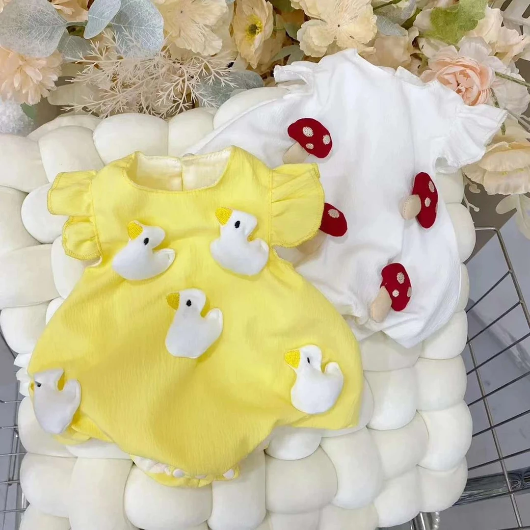 2025新款夏季婴儿衣服薄款短袖小月龄女宝宝哈衣可爱超萌公主夏装