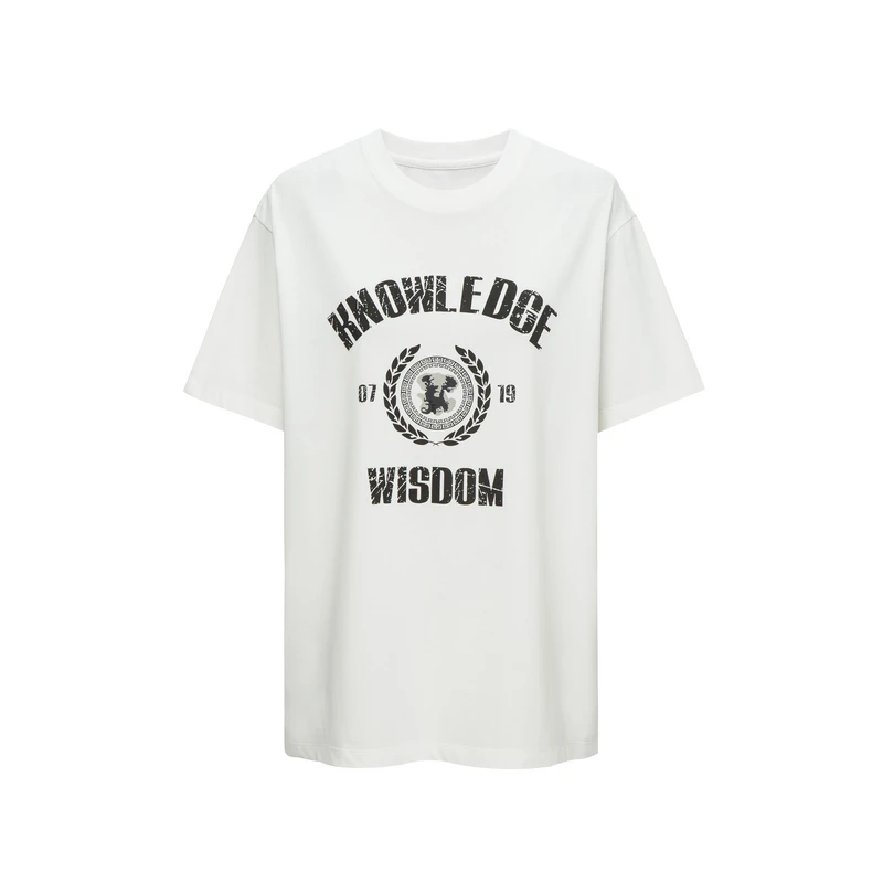 IIIVIVINIKO 25SS"斑驳感字母装饰"廓形印花T恤R520501301C