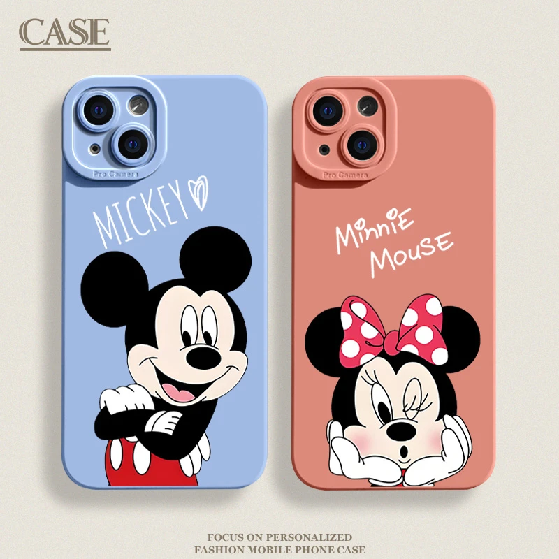 情侣米奇米妮适用iPhone16ProMax手机壳15苹果14软13瞳影12磨砂11
