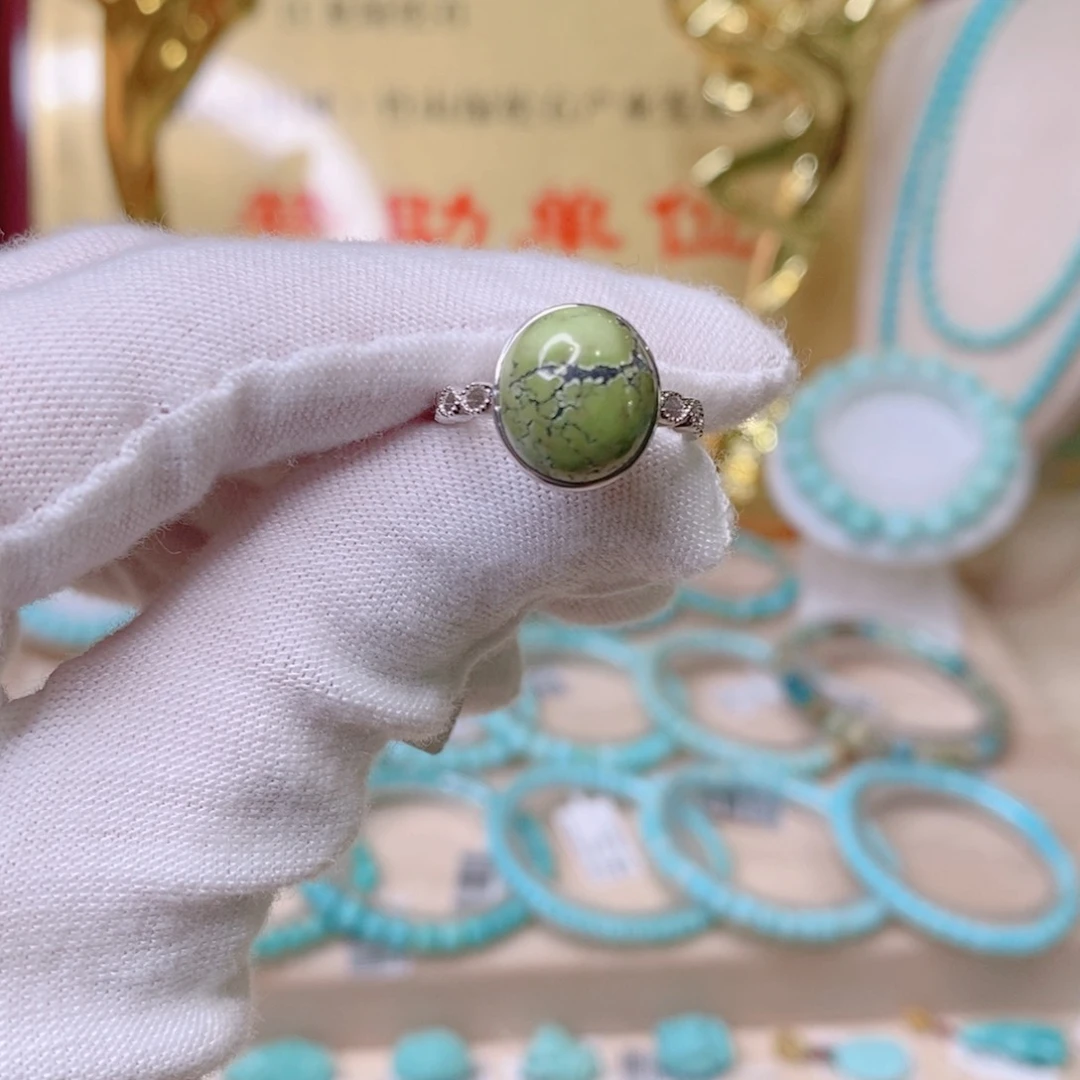 绿松石戒指银S925镶嵌