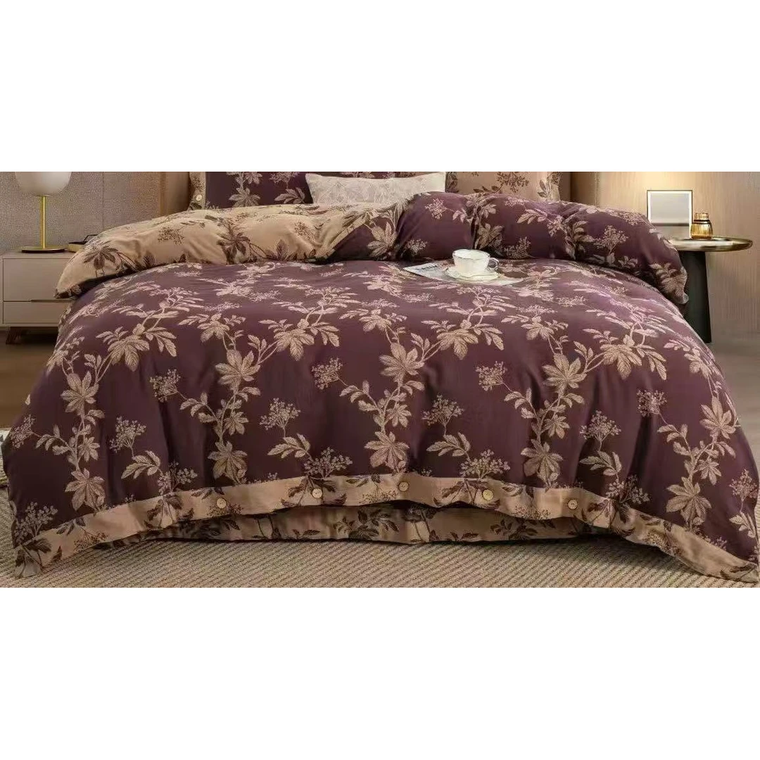 【被套2*1.5米】枝间花梦-丝雾棕纯棉双层纱被套