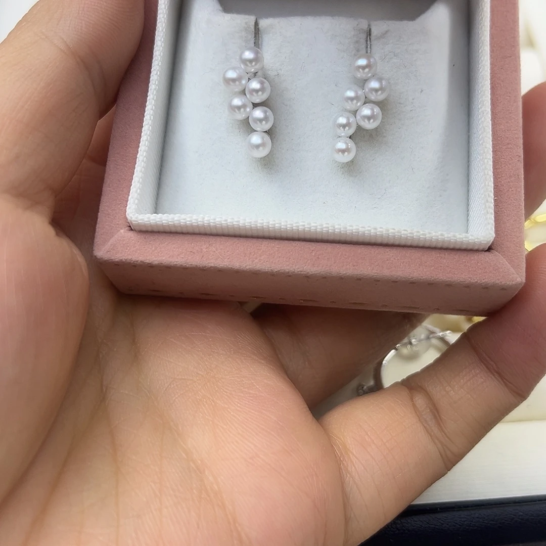 淡水珍珠耳饰银S925镶嵌
