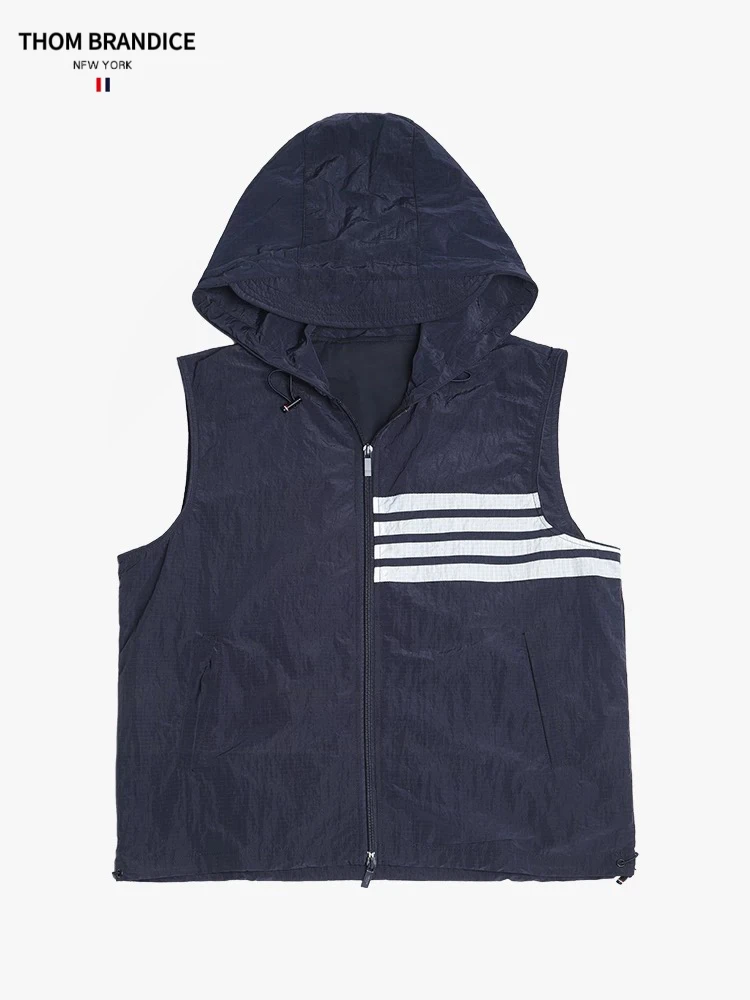 THOM BRANDICE【官方正品】TB 2025秋季新款四条杠拉链连帽马甲