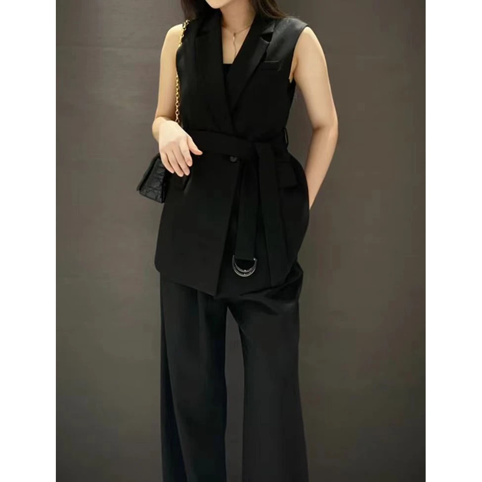 【RG2391】时尚气质套装女2025新款休闲通勤百搭收腰显瘦两件套