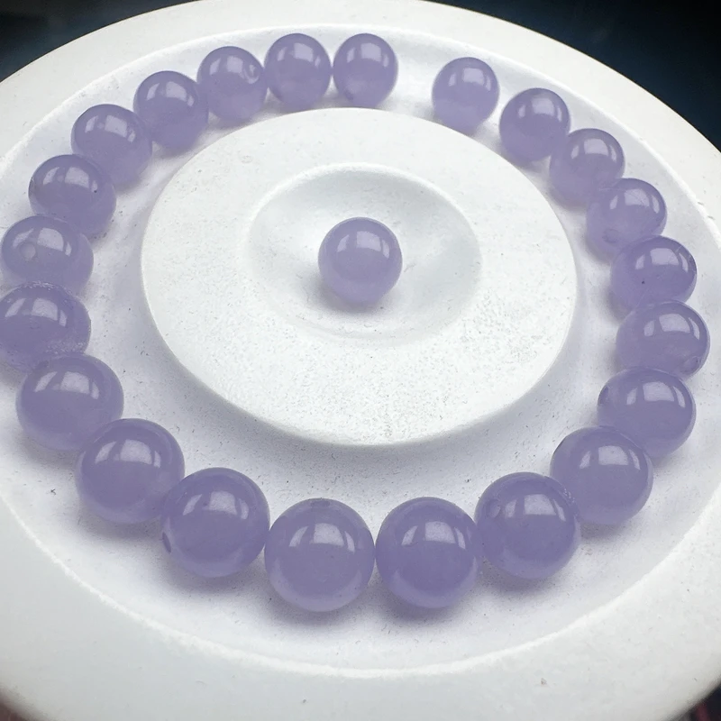 卡8mm 天然缅料A货翡翠 茄紫 散珠 多样性发一颗