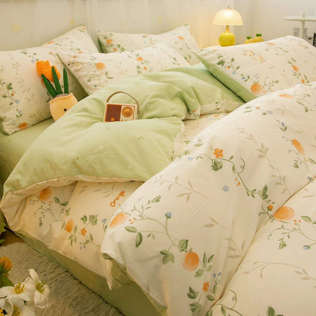 卡通纯棉床上四件套100全棉儿童床品可爱被套宿舍床单三件套床笠4