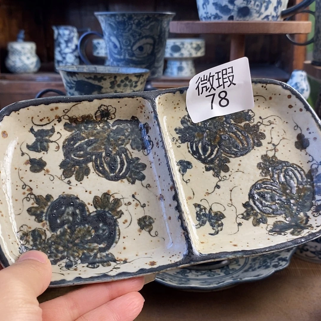 长***宁陶手工手绘青花高温陶瓷