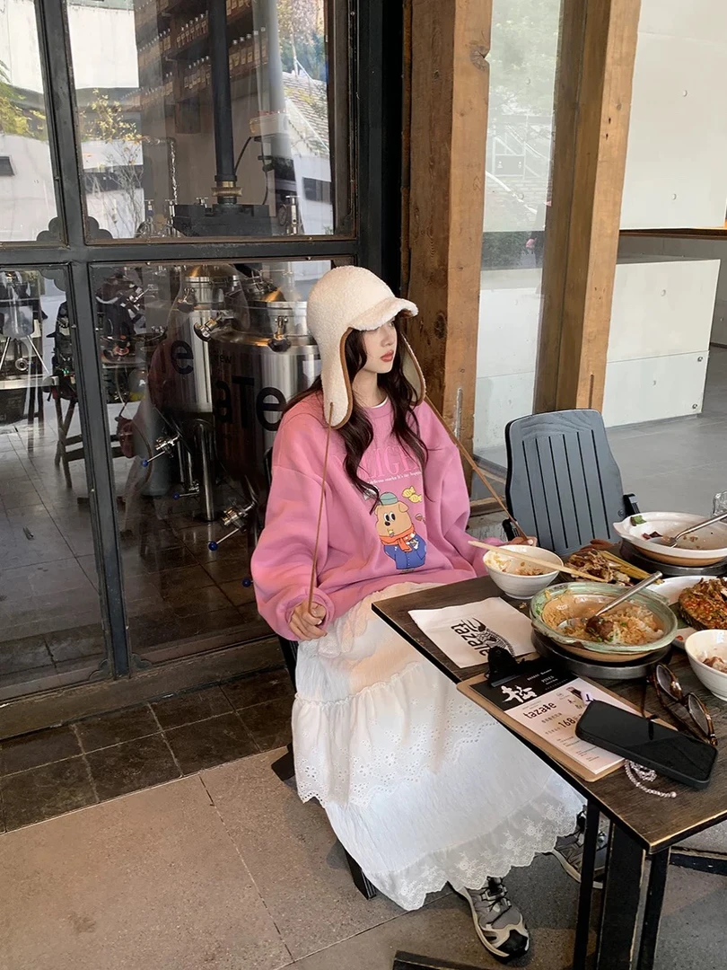 루루가− （芭蕾裙） 韩国东大门芭蕾风荷叶边甜美优雅仙女半身裙