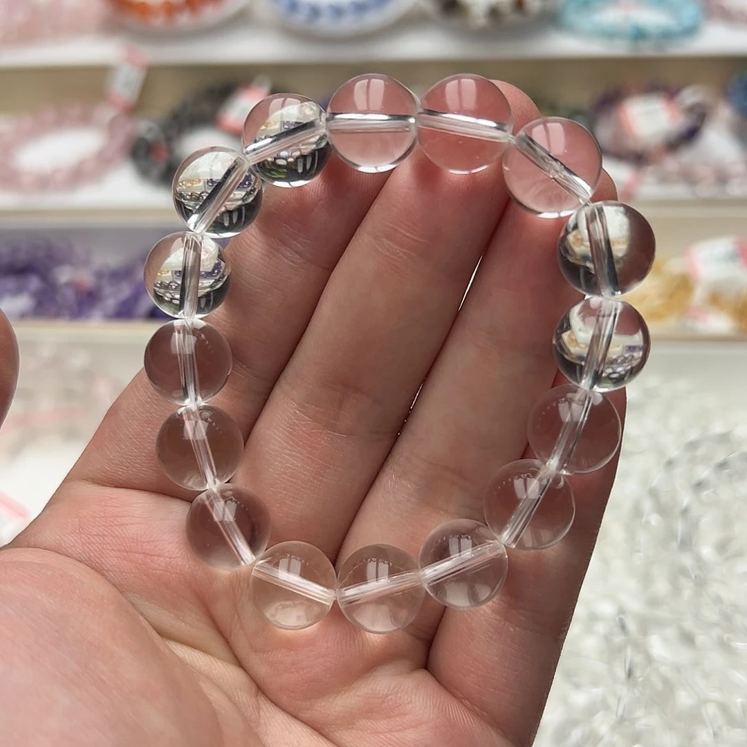 水晶手链未镶嵌双A全净白水晶12