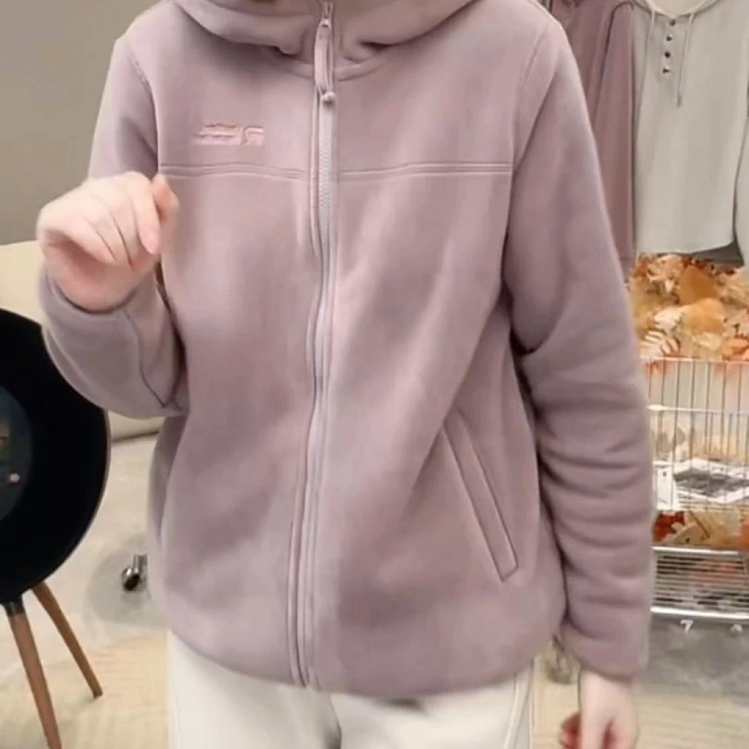 （运费险）2025网红加厚羊 绒防风奥粒绒连帽外套年秋冬新款百搭休