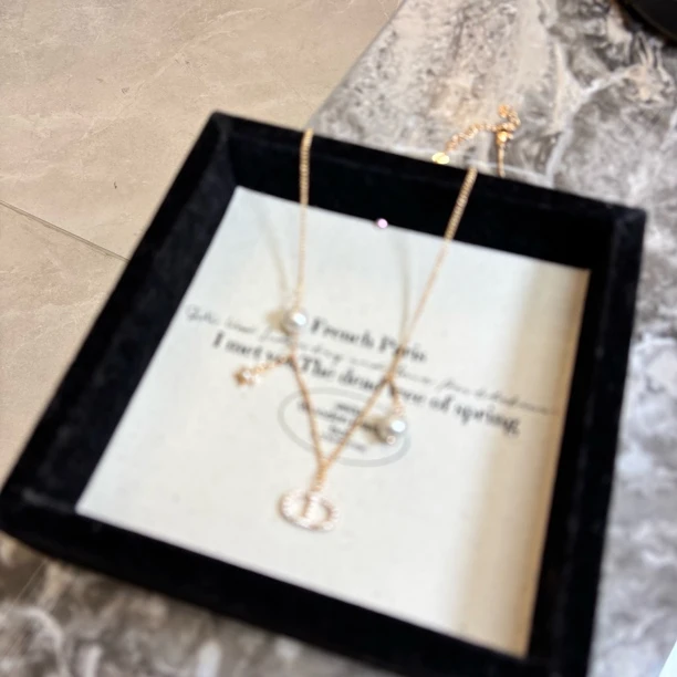 铜合金项链 CD字母星星项链XL4122