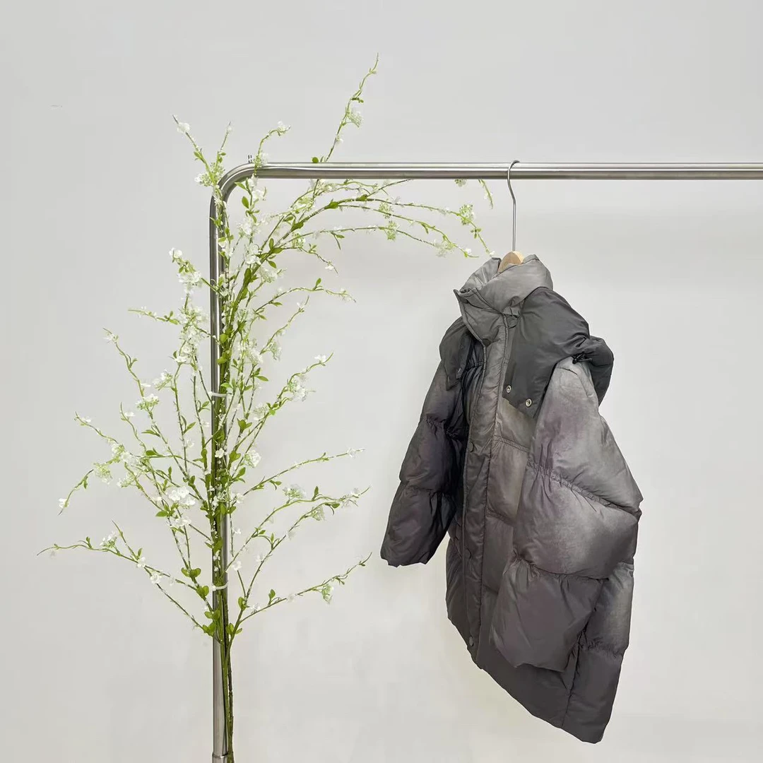 秋冬扎染羽绒服绿色 1280禾系