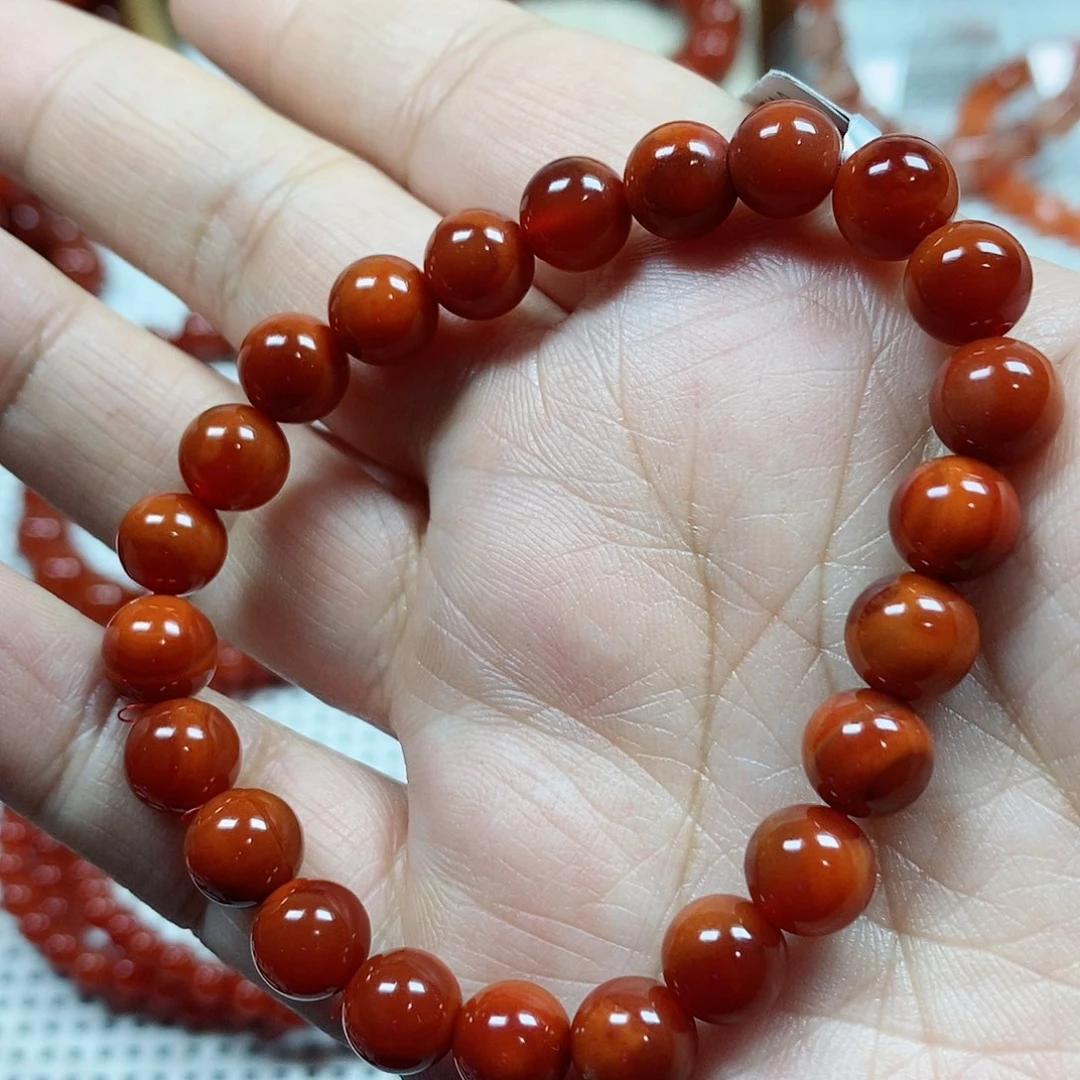 南红玛瑙未镶嵌手串卡8